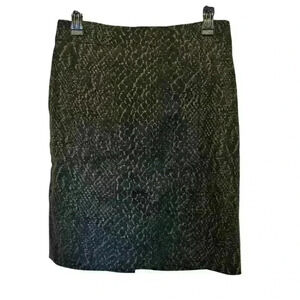 Tahari Women's Skirt A-Line Animal Print Lined Back Zipper Black Size 8